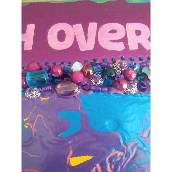 Faith Over Fear Mixed Media Acrylic Pour Inspirational Art Canvas Wall Decor - Picture 14 of 16